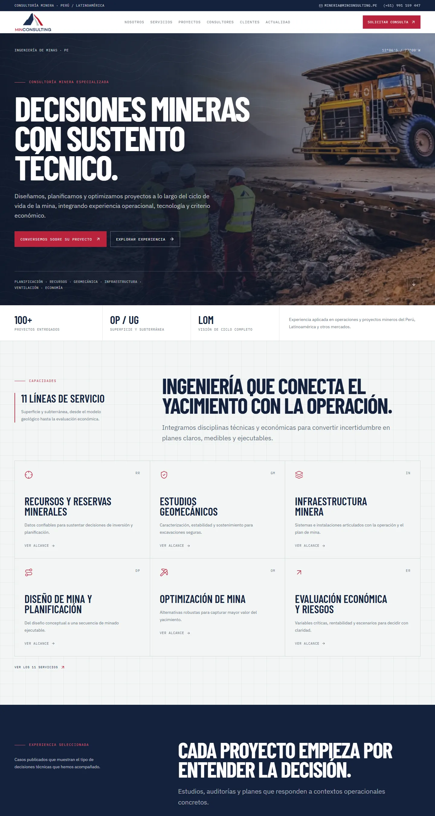 Screenshot of the Minconsulting website